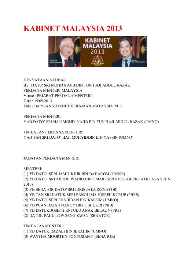 Kabinet malaysia 2013