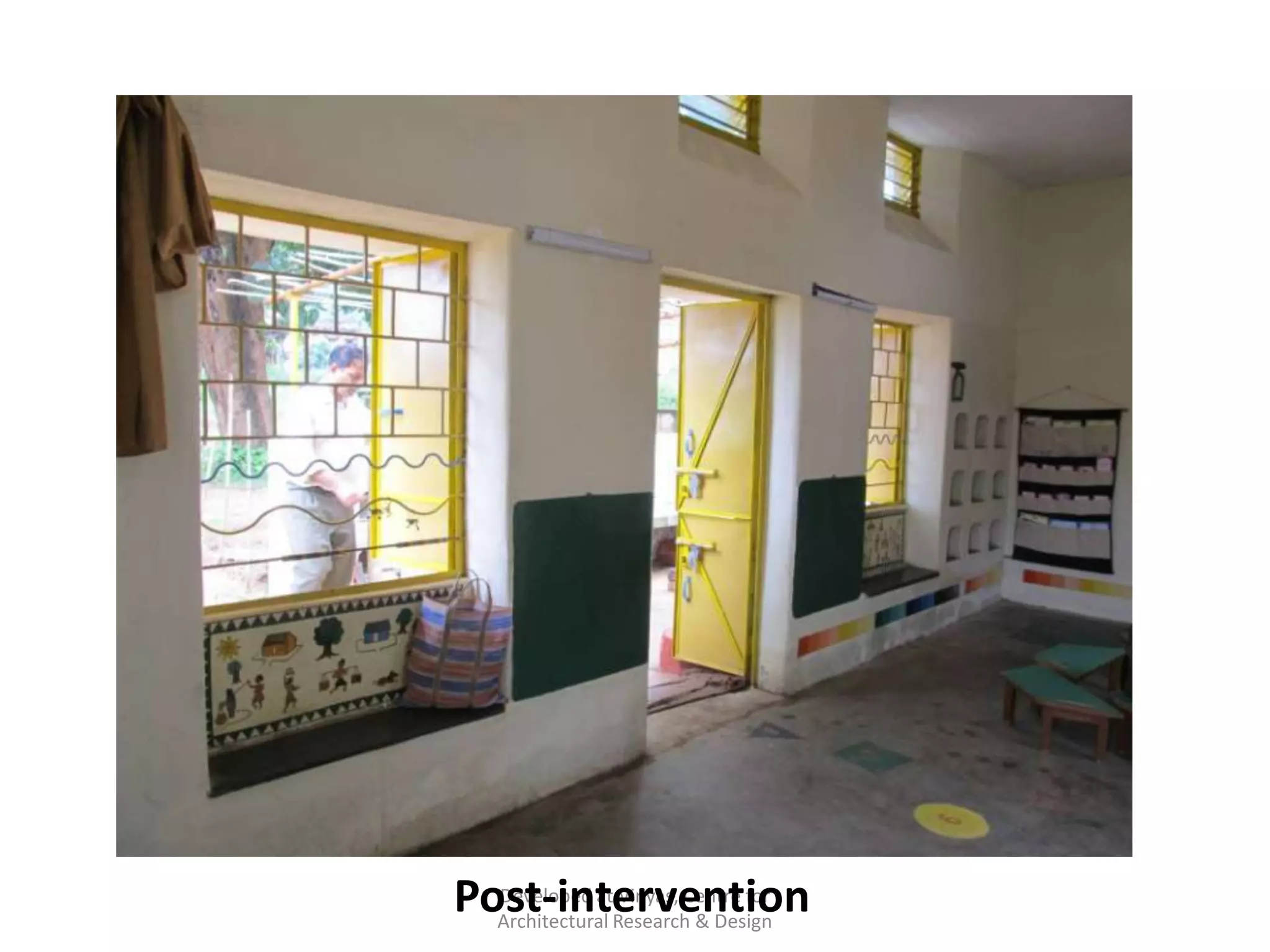 Aanganwadi Centre, Makdi, Baster, Chhattisgarh

Developed at Vinyas, Centre for
Post-intervention
Architectural Research & Design

 
