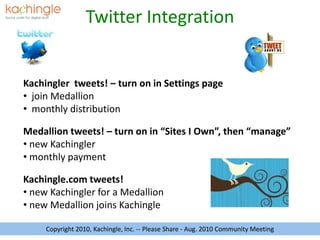 Kachingler  tweets! – turn on in Settings page ,[object Object]