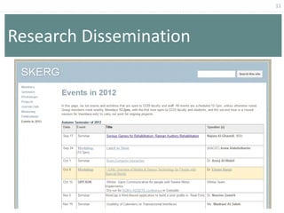 11




Research Dissemination
 