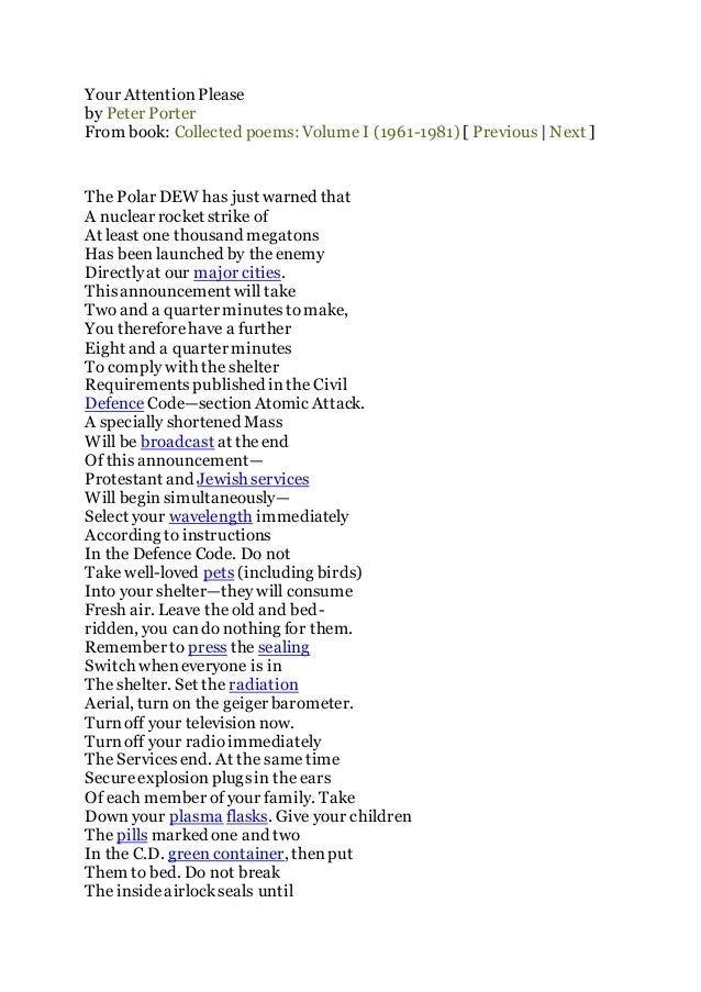Your attention please peter porter essay 08 image