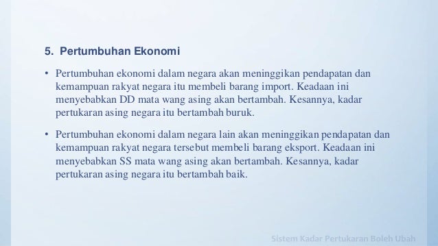 Faktor Mempengaruhi Keseimbangan Kadar Pertukaran Wang Asing