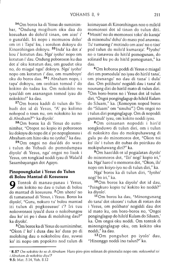 Kadazan bible gospel of john | PDF