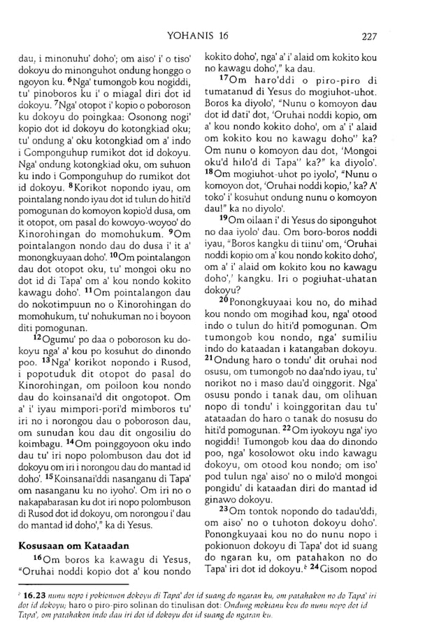 Kadazan bible gospel of john | PDF