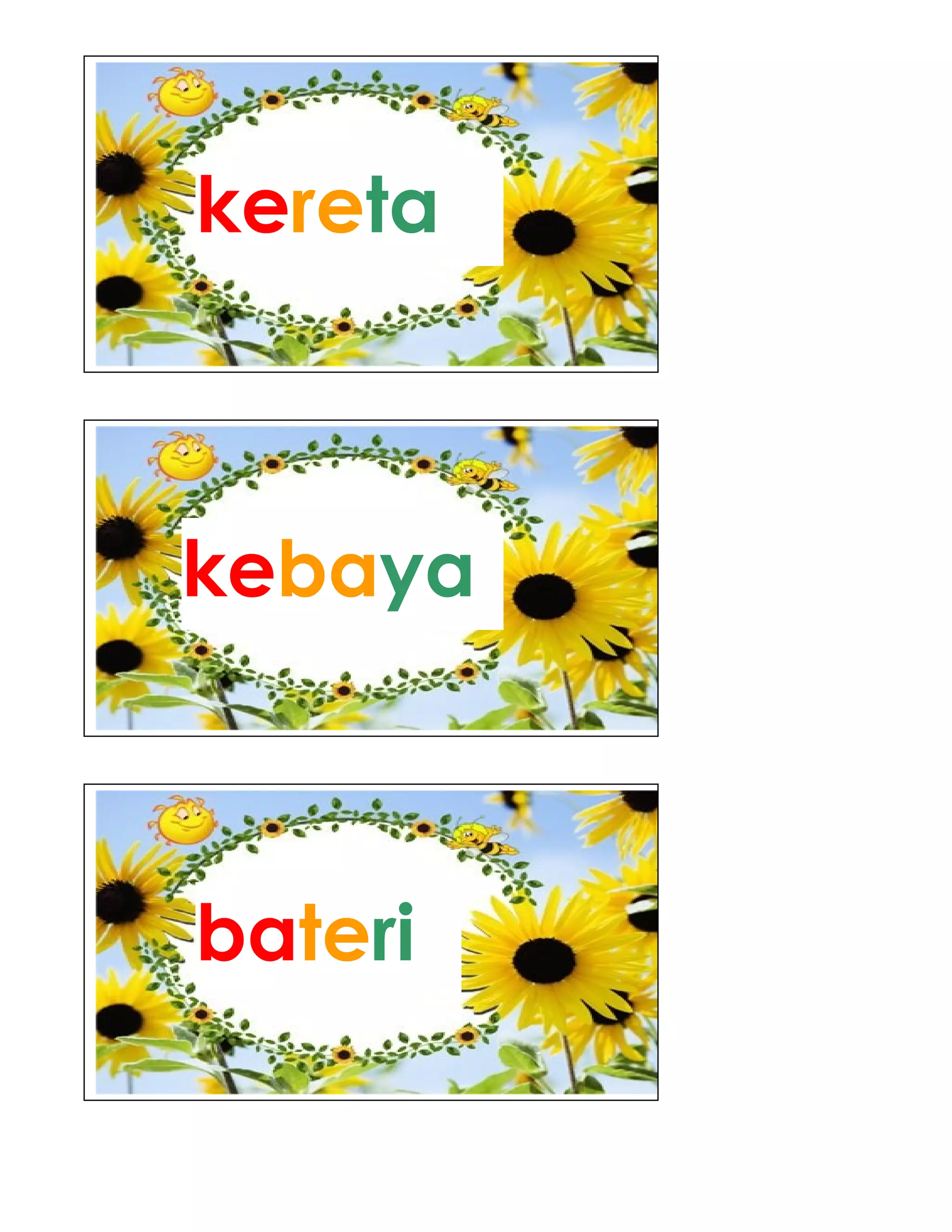 keretakereta
kebaya
bateri