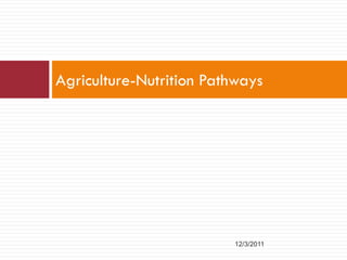 Understanding agricultural and nutrition linkages, is there a gender dimension?