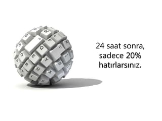 24 saat sonra,
sadece 20%
hatırlarsınız.	
 

 