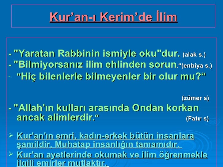 kadin ve ilim