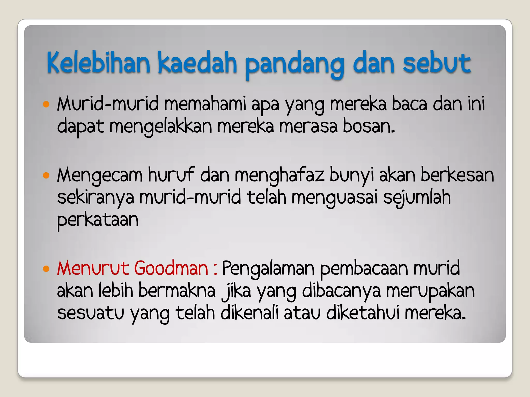 Sebut Kaedah Pandang Dan Sebut | PPTX