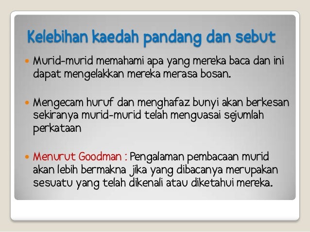 Kaedah Pandang Dan Sebut