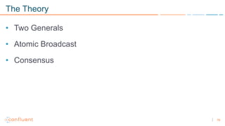 79
The Theory
• Two Generals
• Atomic Broadcast
• Consensus
 