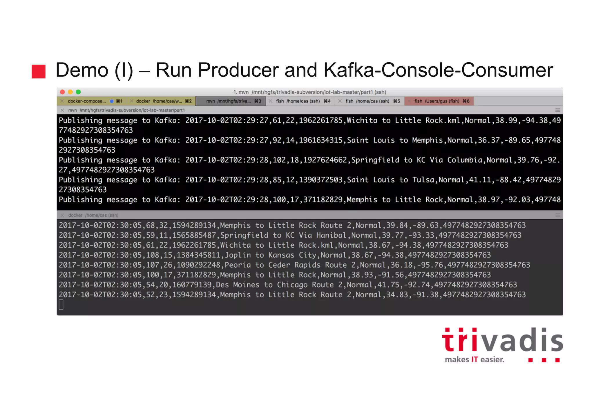 Demo (I) – Run Producer and Kafka-Console-Consumer 