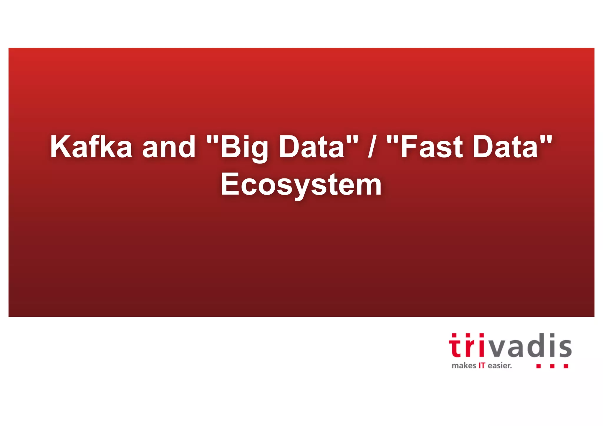 Kafka and "Big Data" / "Fast Data" Ecosystem 
