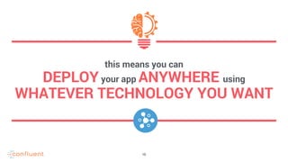 16
this means you can
DEPLOY your app ANYWHERE using
WHATEVER TECHNOLOGY YOU WANT
 