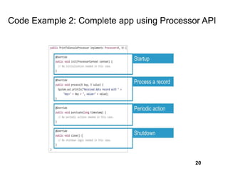 Code Example 2: Complete app using Processor API
20
 