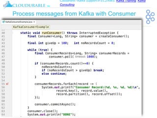 Cassandra / Kafka Support in EC2/AWS. Kafka Training, Kafka
Consulting
™
Process messages from Kafka with Consumer
 