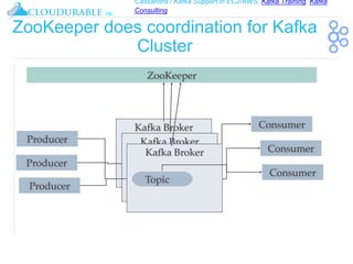Cassandra / Kafka Support in EC2/AWS. Kafka Training, Kafka
Consulting
™
ZooKeeper does coordination for Kafka
Cluster
 