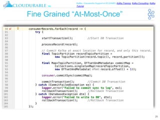 ™
Kafka / Cassandra Support in EC2/AWS. Kafka Training, Kafka Consulting, Kafka
Tutorial
Fine Grained “At-Most-Once”
25
 