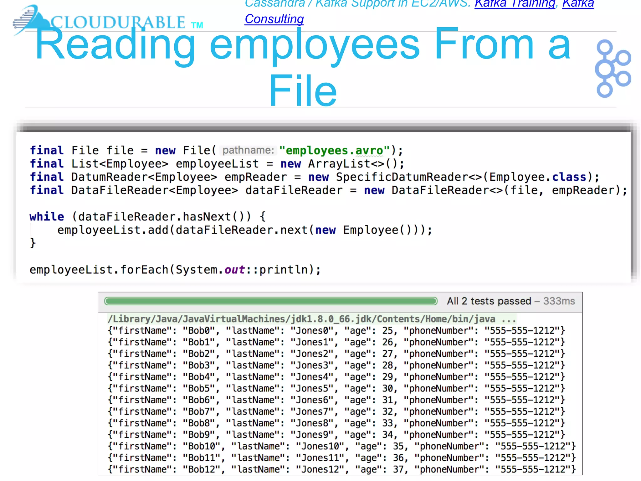 Cassandra / Kafka Support in EC2/AWS. Kafka Training, Kafka
Consulting
™
Reading employees From a
File
 