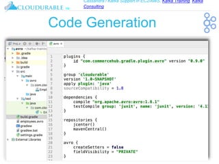 Cassandra / Kafka Support in EC2/AWS. Kafka Training, Kafka
Consulting
™
Code Generation
 