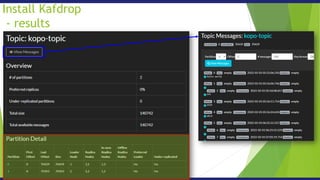 Install Kafdrop
- results
 