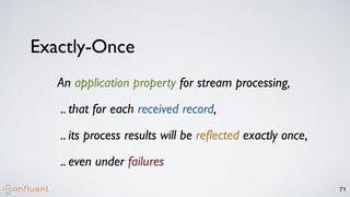 Exactly Once Processing Apache Kafka from 0.7 to 1.0, History and Lesson Learned | PDF