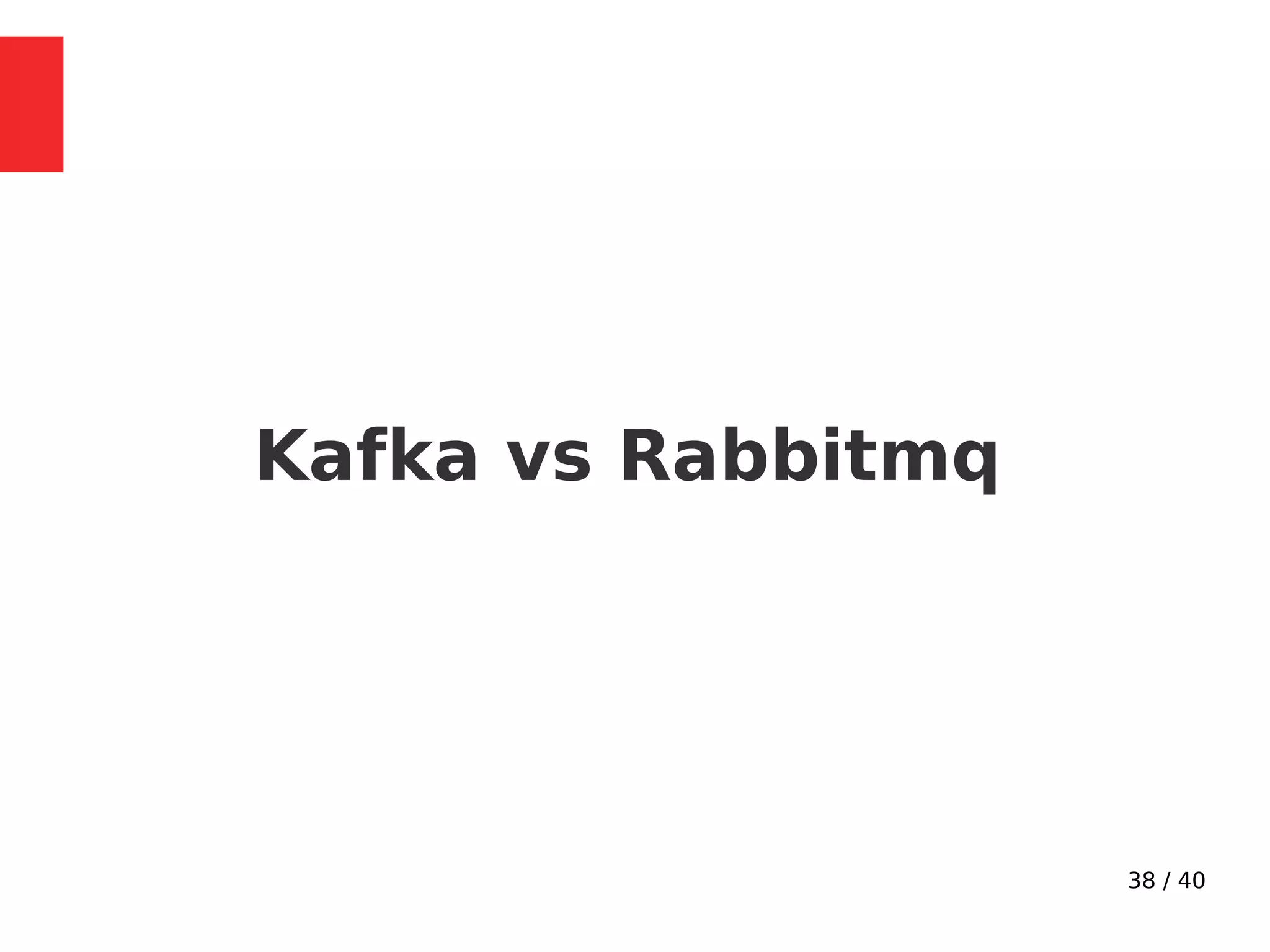 38 / 40
Kafka vs Rabbitmq
 