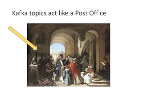 Kafka topics act like a Post Office
 