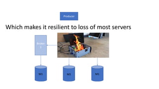 Producer
Broker
1
Broker
2
Broker
3
M1
M1 M1M1
Which makes it resilient to loss of most servers
 
