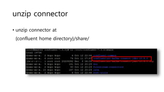 unzip connector
• unzip connector at
{confluent home directory}/share/
 