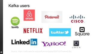 Kafka users
Source: https://cwiki.apache.org/confluence/display/KAFKA/Powered+By
 
