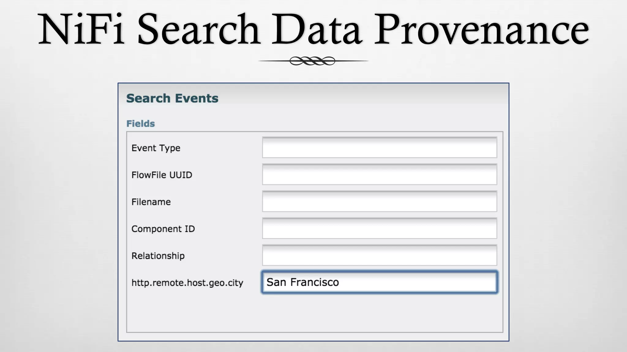 NiFi Search Data Provenance
 