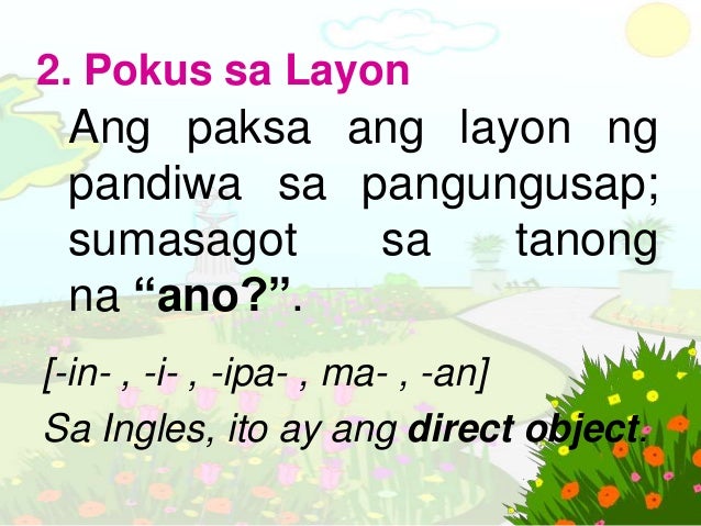 Halimbawa Ng Pokus Sa Layon – Halimbawa