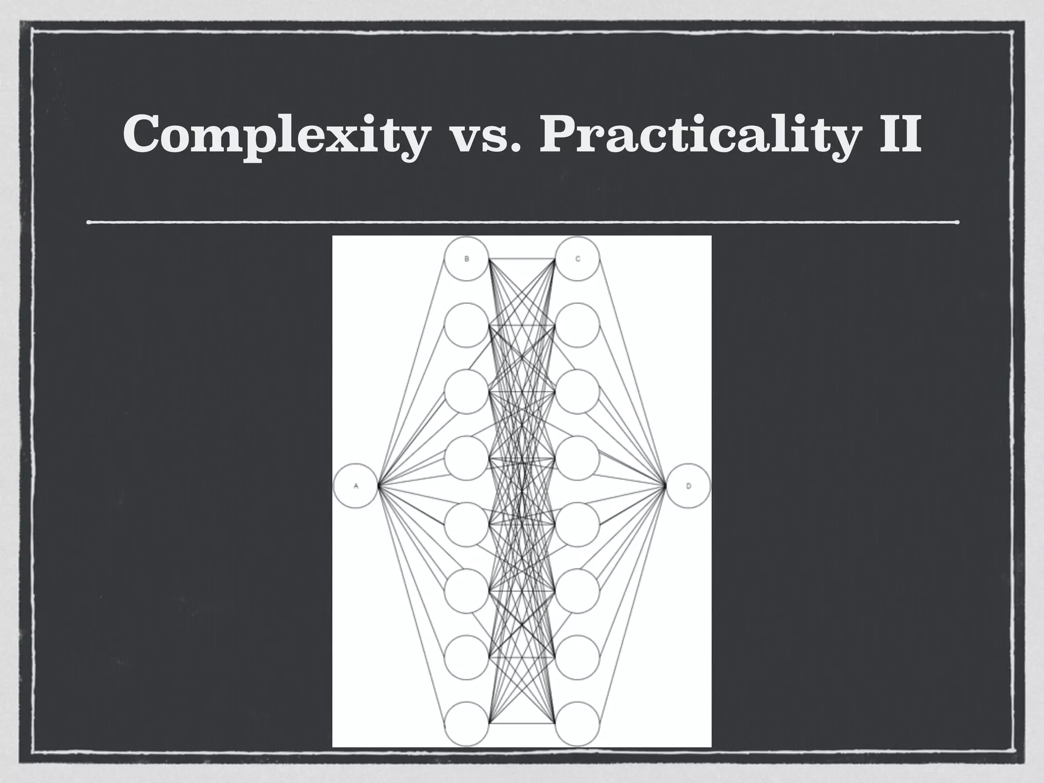 Complexity vs. Practicality II
 