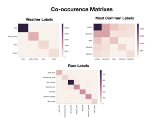 Co-occurence Matrixes
Weather Labels Most Common Labels
Rare Labels
 