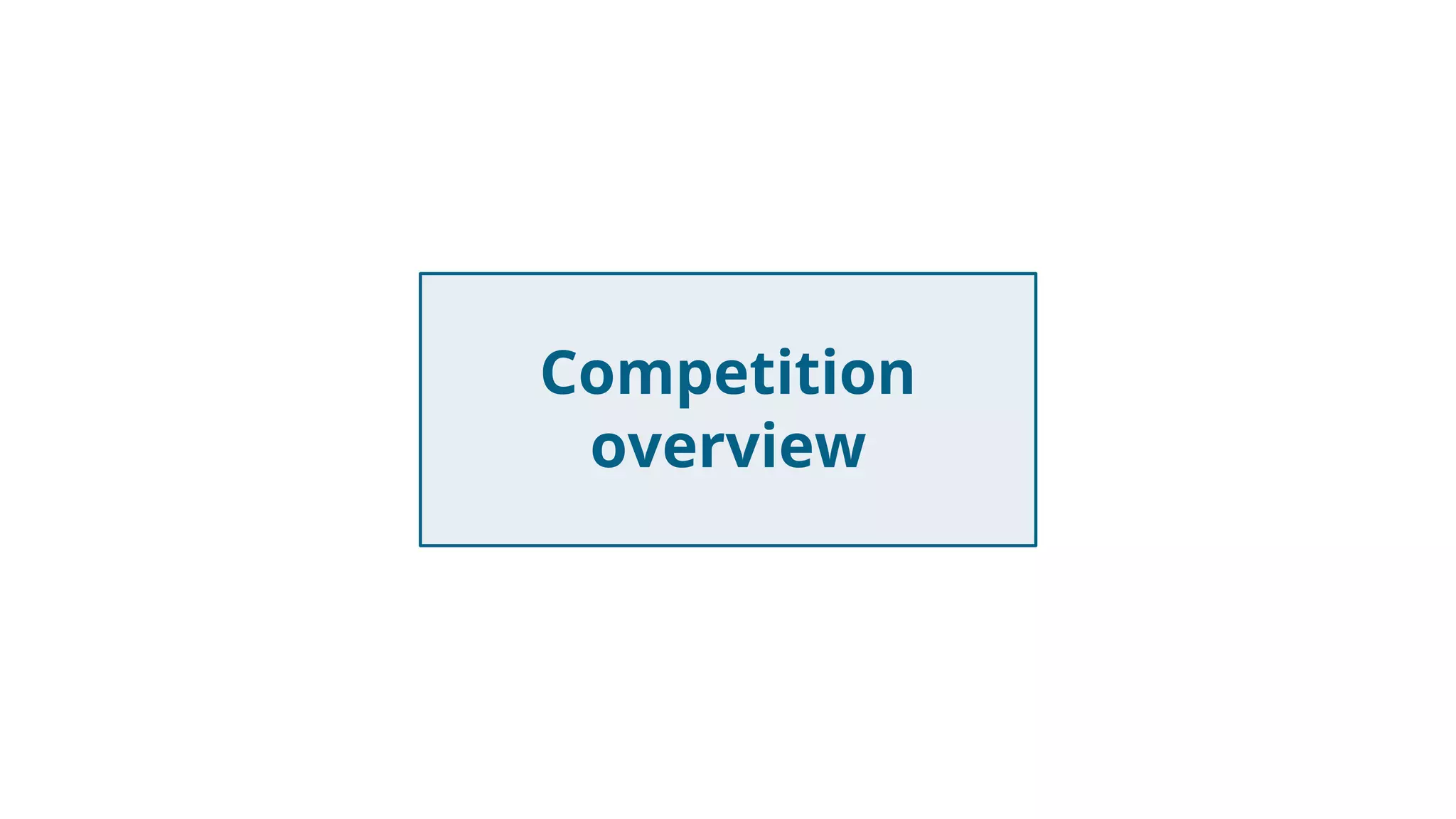 Competition
overview
 