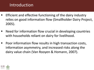 Impact of innovation platforms and information sharing on nurturing of smaller innovation platforms: A case study of Tanzania Dairy Development Forum