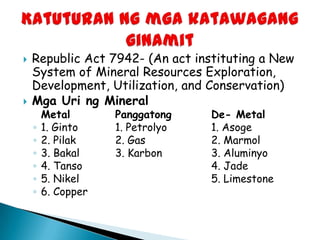 Kahahalagan ng yamang mineral | PPT