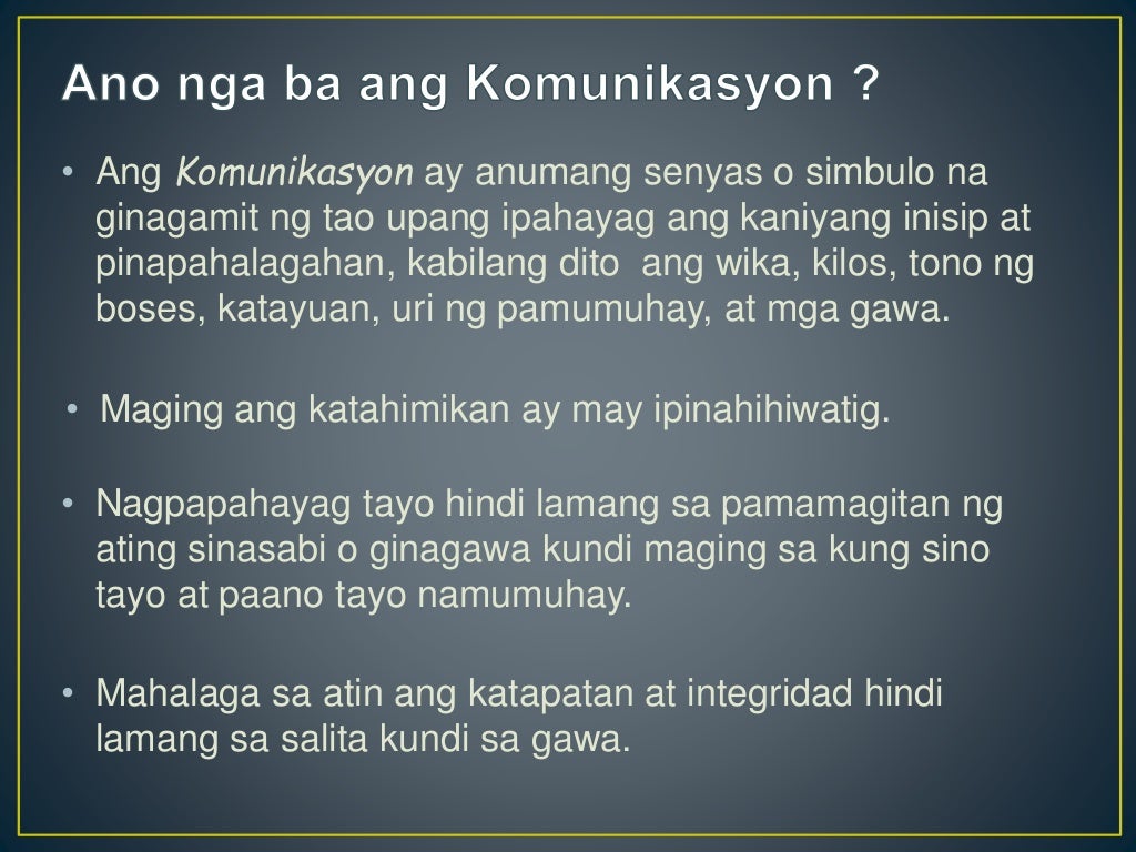Kahalagahan ng komunikasyon sa pagpapatatag ng pamilya