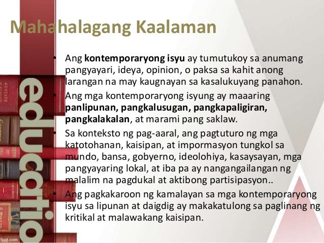 2. Ang Mga Uri Ng Kontemporaryong Isyu Ay  saymasaya
