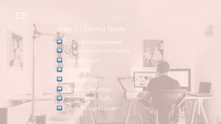 ➡ Drive Brand Awareness
Step 1 : Setting Goals
➡ Create Deman for Product
➡ Acuqire Lead
➡ Get Sales
➡ Build Loyalty
➡ Positive Testimony
➡ Drive Offline Traffic
➡ Be A Thought Leader
 