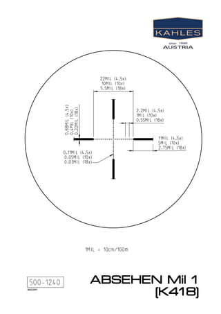 Kahles K418 TT Reticle MIL1 | Optics Trade