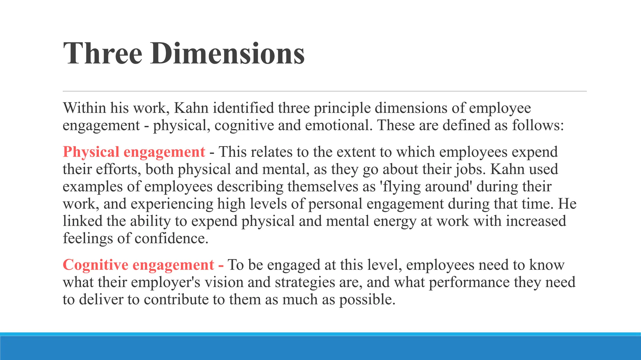 Kahn Model Kahn's work model which is under the employee engagement | PPT
