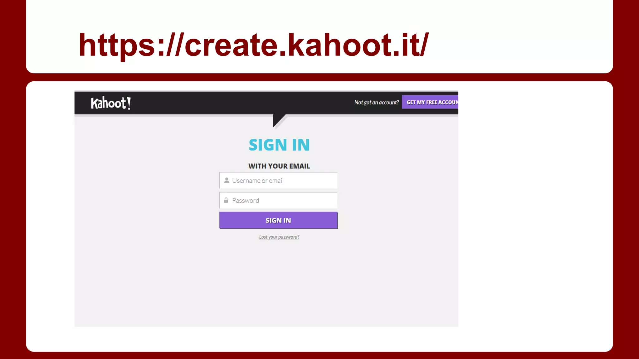 https://create.kahoot.it/ 
 