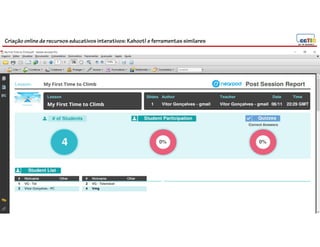 Criação online de recursos educativos interativos: Kahoot! e ferramentassimilares
70
 