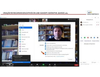 CRIAÇÃO DE RECURSOS EDUCATIVOS ON-LINE: KAHOOT!, SOCRATIVE, QUIZIZZ, etc.
 