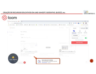 CRIAÇÃO DE RECURSOS EDUCATIVOS ON-LINE: KAHOOT!, SOCRATIVE, QUIZIZZ, etc.
 