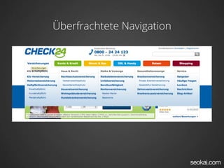Überfrachtete Navigation
 
