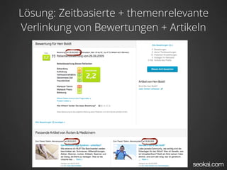 Lösung: Zeitbasierte + themenrelevante
Verlinkung von Bewertungen + Artikeln
 