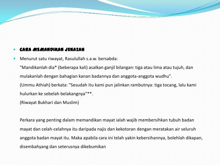 Kaifiah Memandikan Jenazah